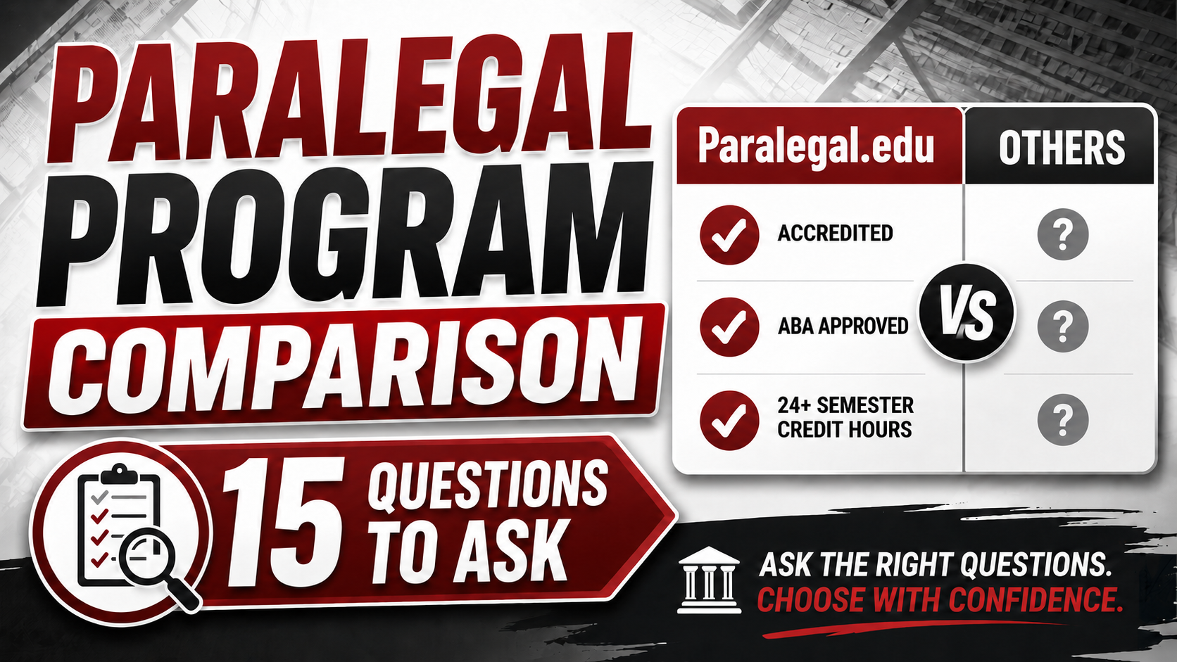 Paralegal Program Comparison what questions to ask